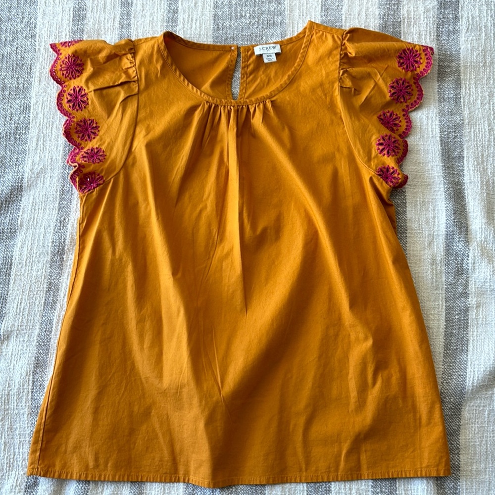 💕 J.Crew women’s mustard floral tie 💕💕